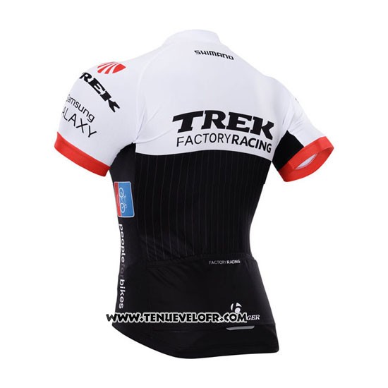 2015 Maillot Ciclismo Trek Factory Racing Factory Racing Blanc et Noir Manches Courtes et Cuissard
